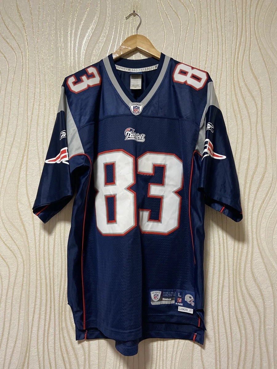 NEW ENGLAND PATRIOTS AMERICAN FOOTBALL SHIRT JERSEY sz L #83 WALKER