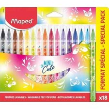 Maped Mini Cute Felt Tip Pens - 18 Pack
