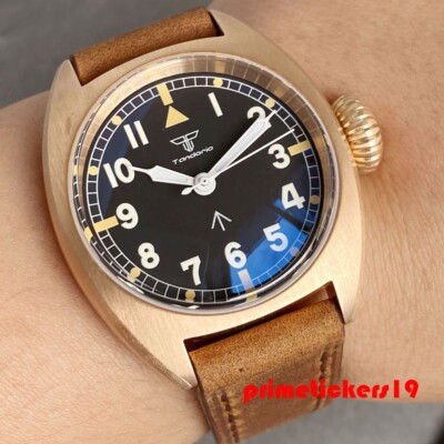 Tandorio Cusn8 Bronze 36mm Arch AR Sapphire Men Dive Automatic Watch NH35 PT5000