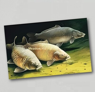 Kühlschrankmagnet Gewöhnlicher Karpfen. Süßwasserfische Friedfischangeln (15)
