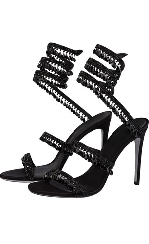 Rhinestone Wrap Around Strappy Stiletto High Heels for Women Open Round Toe Sz 8