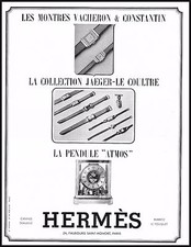 ADVERTISEMENT 1939 HERMES WATCHES VACHERON & CONSTANTIN ATMOS WATCHES JAEGER LE COU