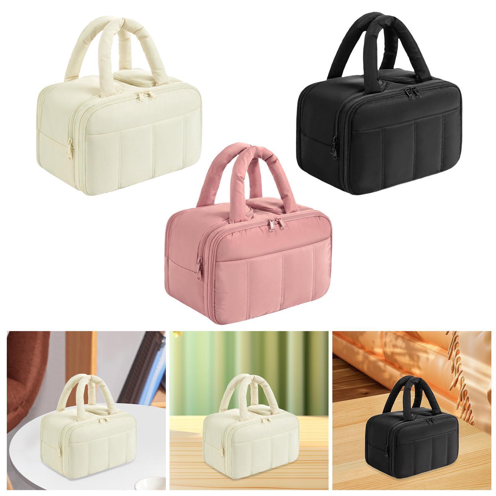 Portable Multifunctional Makeup Toiletry Bag with Handle for Travel