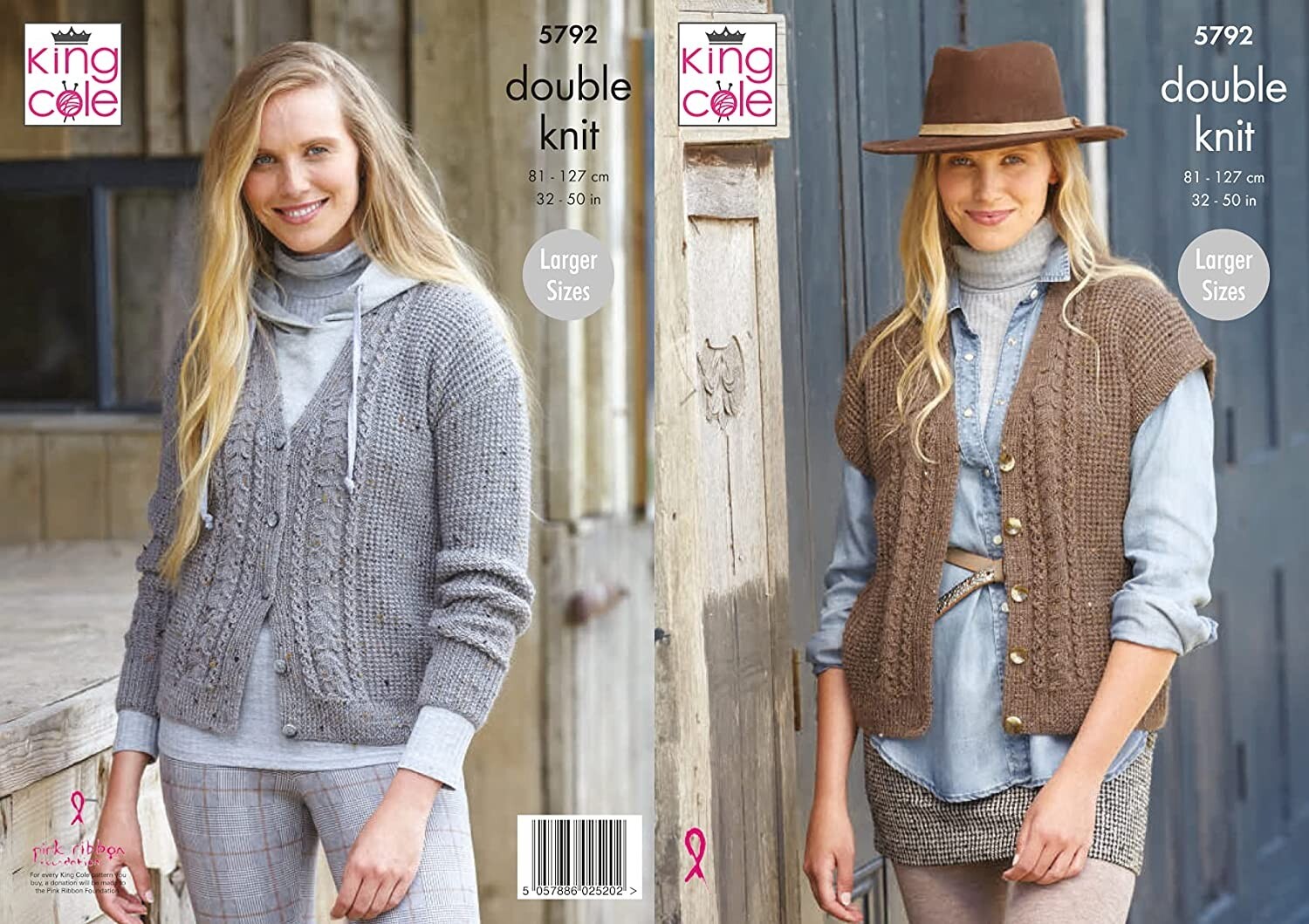 King Cole DK Knitting Pattern - 5792 Ladies Cardigan & Waistcoat