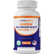 Vitamatic Valerian Root 5000mg 240 Caps Non GMO Made in the USA