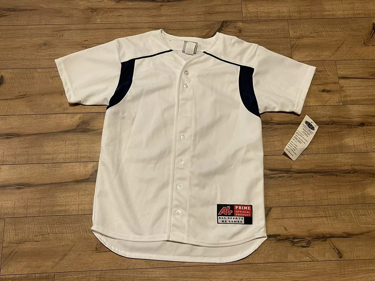 A4 All Sports No Games Athletics Button Up Jersey Size Youth Medium NEW