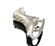 925 Sterling Silver Vintage Sculpted Single Ice Skate Charm Pendant PT20923