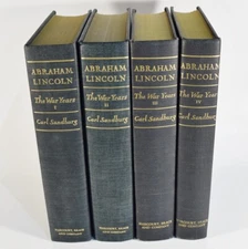 Abraham Lincoln THE WAR YEARS Carl Sandburg - 4 Volume Hardcover Book Set 1939