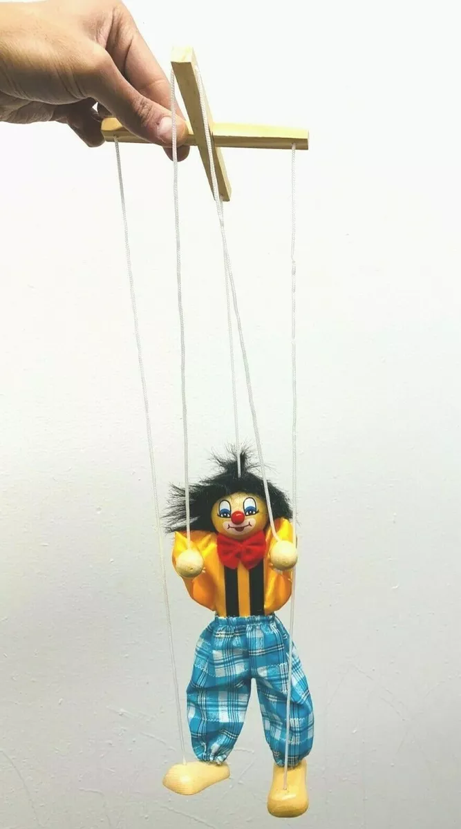 New Marionette Pure Handmade Pull String Wooden Doll Clown - Temu