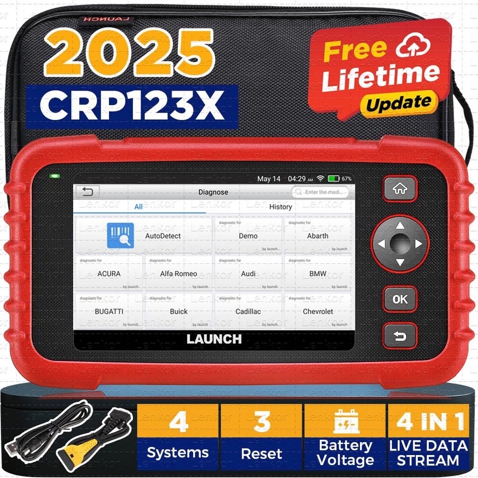2025 LAUNCH CRP123X Elite Car OBD2 Scanner Code Reader ABS SRS Diagnostic Tool