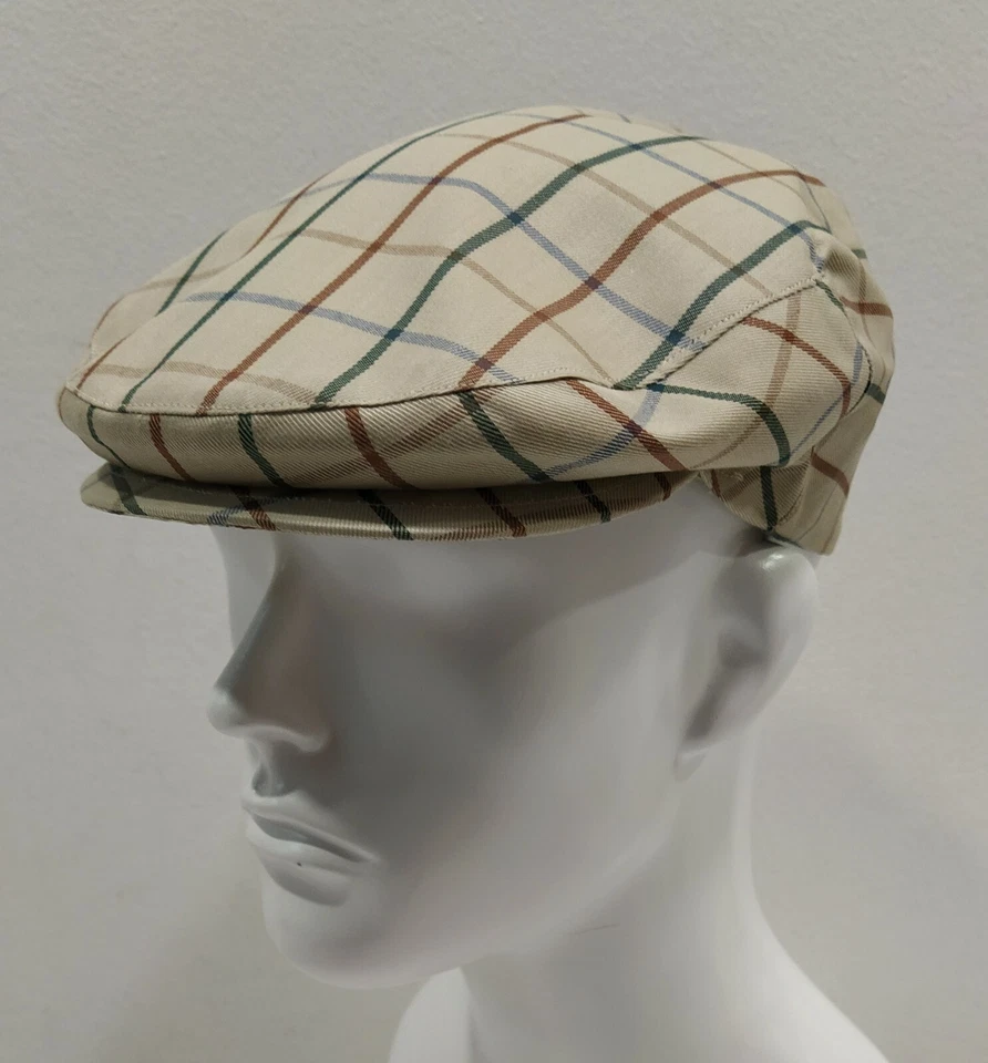 COPPOLA BERRETTO ESTIVA RIGHE BEIGE MADE IN ITALY misura 56 - Immagine 2 di 4