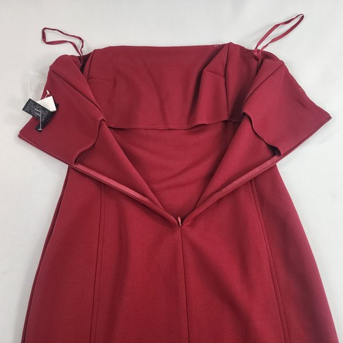Express Mundo Marca Vestido de Mujer 7/8 Rojo Cremallera Elástico sin Mangas - Imagen 6 de 8