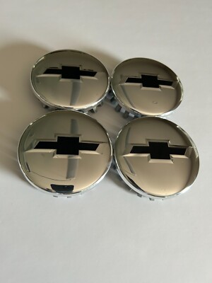 4pcs. Chevy Brushed Center Hub Caps Black Tahoe Suburban Silverado 3.25'' 83mm