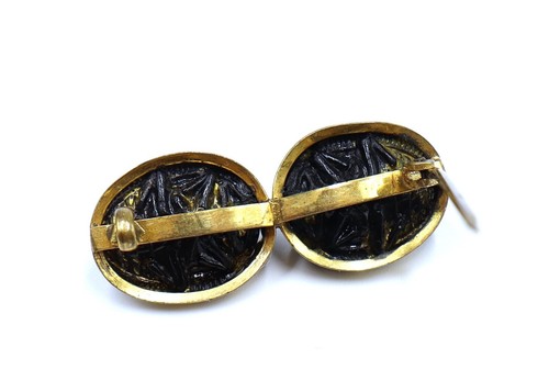 Antique Victorian gold plated scarab beetle pin brooch ( A ) - Picture 6 of 10
