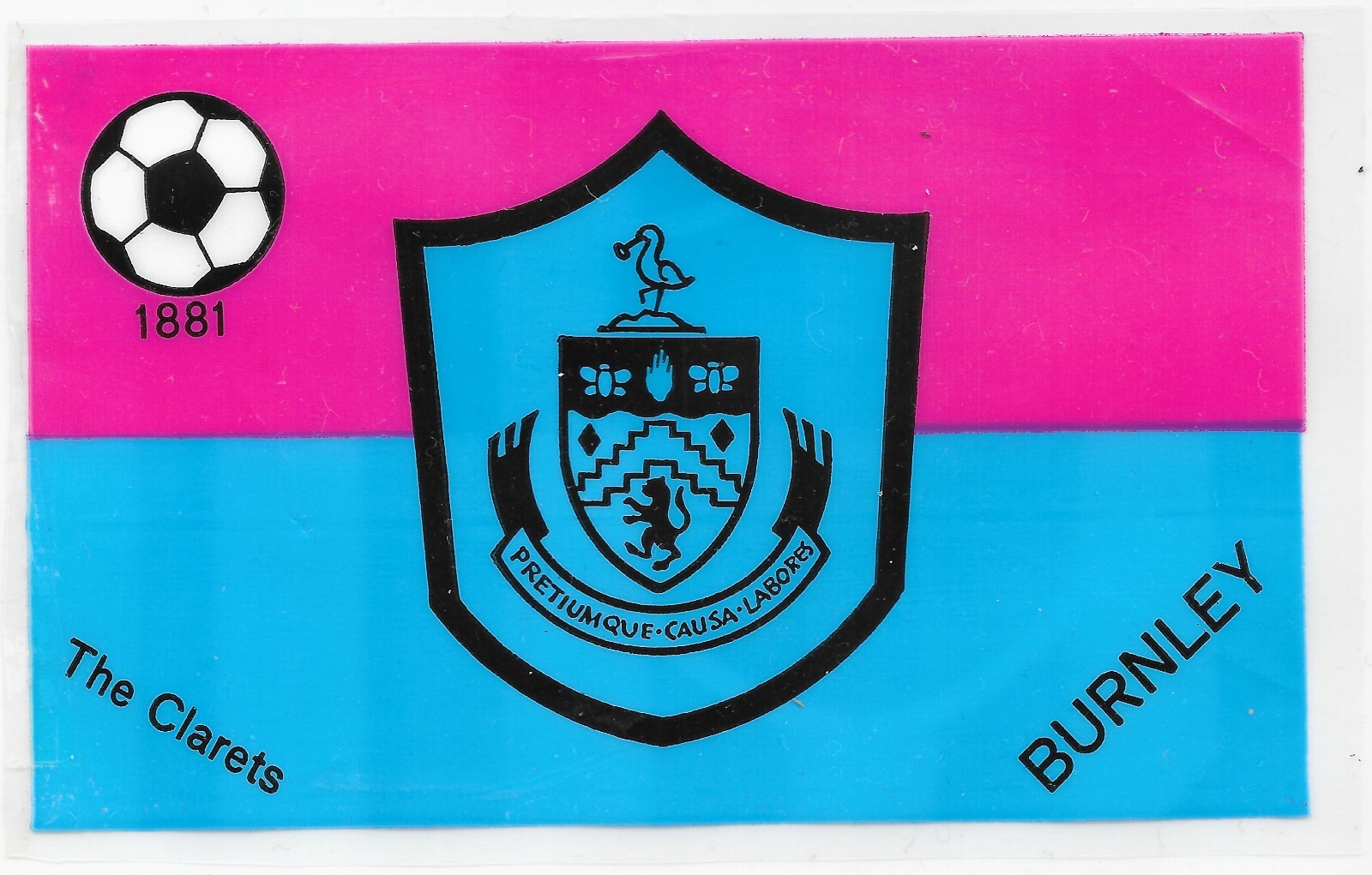 MUY RARO - 1972 Candy Gum Sweet Cigarettes 'Famous Football Flags' - Burnley