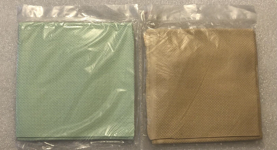 VTG Arts & Crafts Cambridge Cross Stitch Fabric X2 12x18” Mint & Tan 22225V1.5 - Image 4 of 4