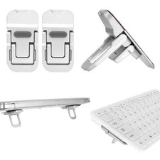 Bewudy 2 Pcs Portable Keyboard Riser, Dual Tilt Angle Adjustment Silver