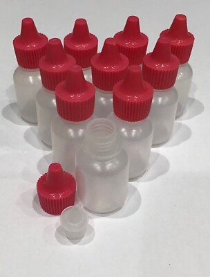 50 x 10ml LEERE QUETSCHBARE PLASTIK PUFFER TROPFFLASCHEN für Glitzer/Flüssigkeit