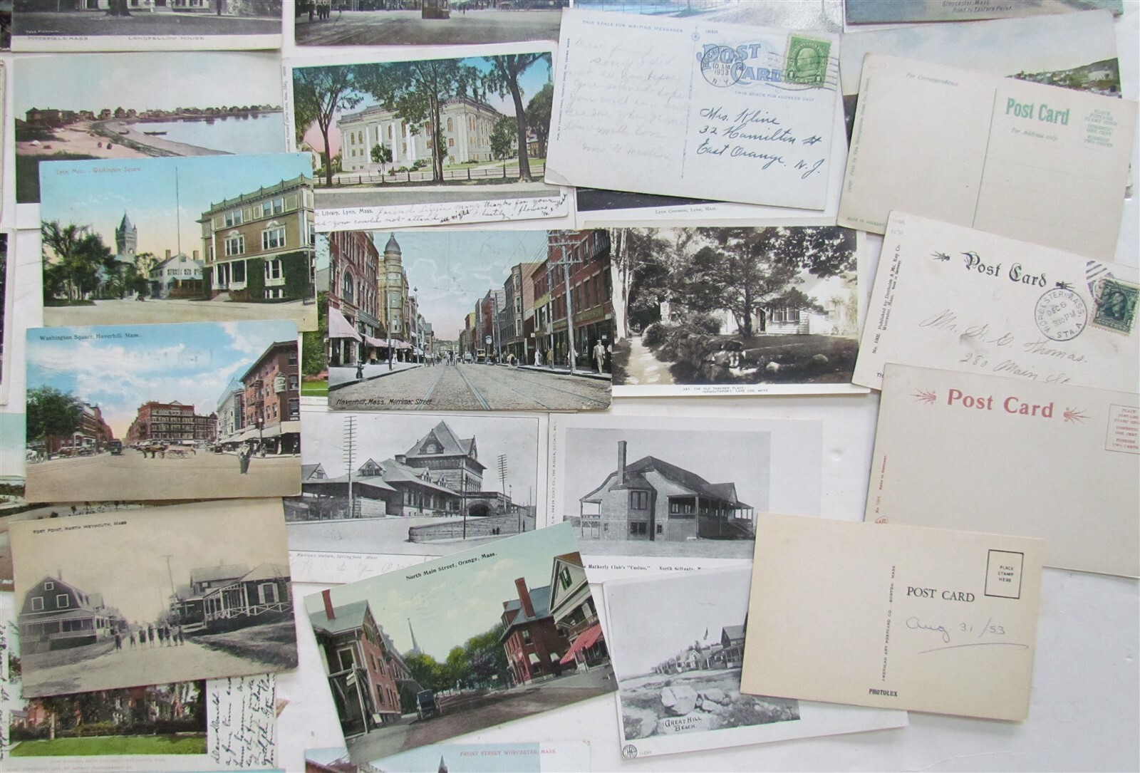 MASSACHUSETTS lot of 42 MA ANTIQUE POSTCARDS eBay