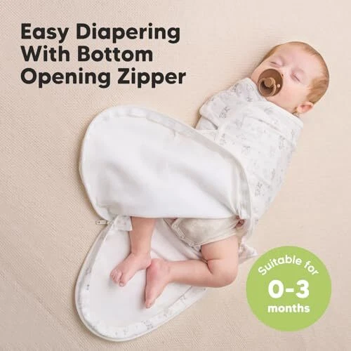 3 Pack Baby Swaddle Sleep Sacks with Zipper Newborn Swaddle Sack