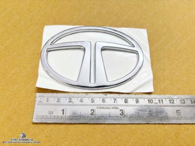 Tata Logo Chrome Front Monogram Badge Decal Emblem | eBay