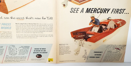 Annonce couleur 2 pages moteur hors-bord Mercury papier original vintage 1958 - GL254 - Photo 6/7