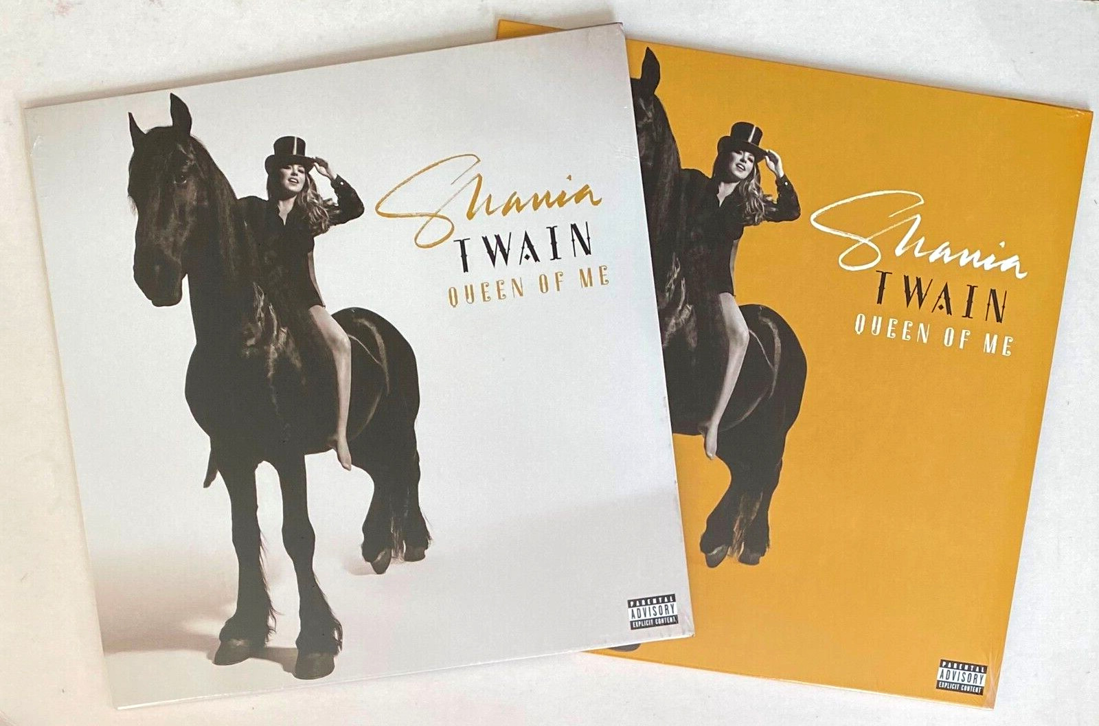 SHANIA TWAIN * QUEEN OF ME * LIMITED WHITE & GOLD LEOPARD PRINT PICTURE VINYL