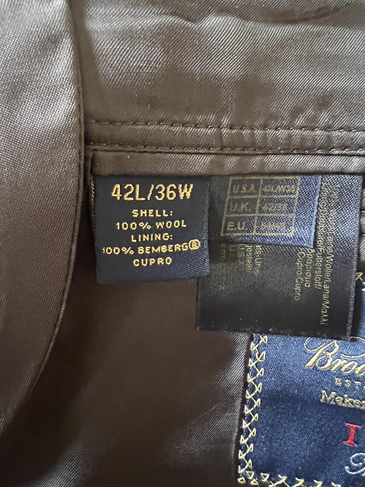 Brooks Brothers 1818 Madison Vitale Barberis Canonico Suit - 42 L 36 W *READ image 10