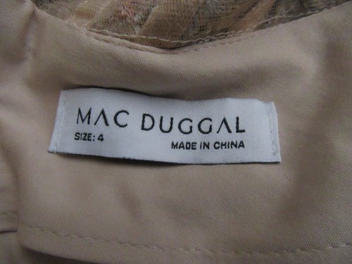 Vestido trompeta Mac Duggal bordado con correa de espagueti talla 4 - Imagen 8 de 8
