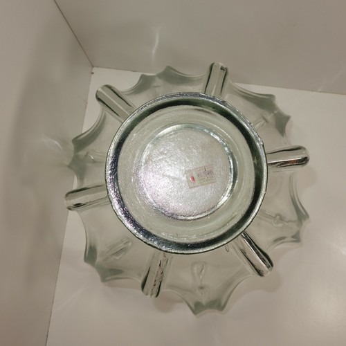 Candelabro para plato de vidrio reciclado soplado a mano estilo Art Deco La Mediterranea - Imagen 6 de 8