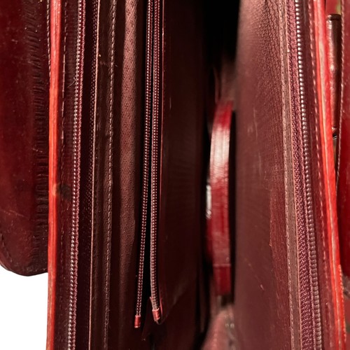 Eel Skin Leather Set Briefcase Attache Portfolio Purse Lipstick Holder Vintage - Picture 12 of 24