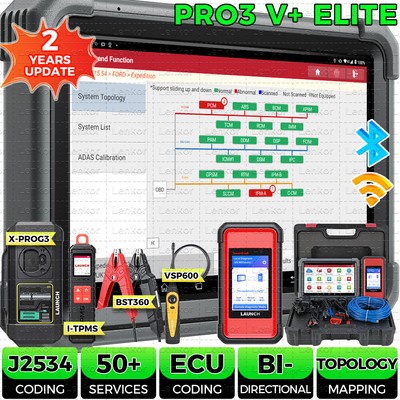 LAUNCH X431 PRO3S+ 5.0 ELITE PRO5 Car Diagnostic Tool J2534 Programming Coding
