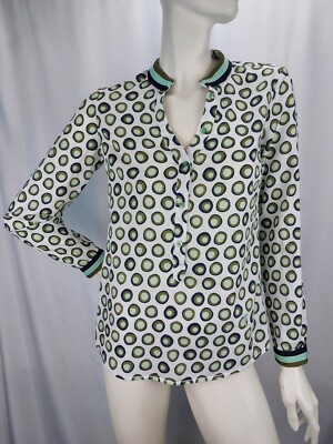 Emily van den Bergh Damen Bluse Schlupfbluse V-Ausschnitt 100 % Baumwolle Gr. 34