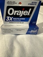 Orajel 3X for Mouth Sores Maximum Strength Gel 0.42oz EXP 7/26