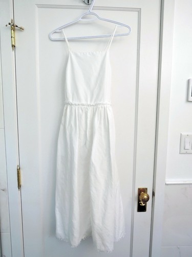 Aritzia Wilfred Le Fou Hymne Linen Dress Strap Cross Back Gather White 55948 2 S - Bild 7 von 10