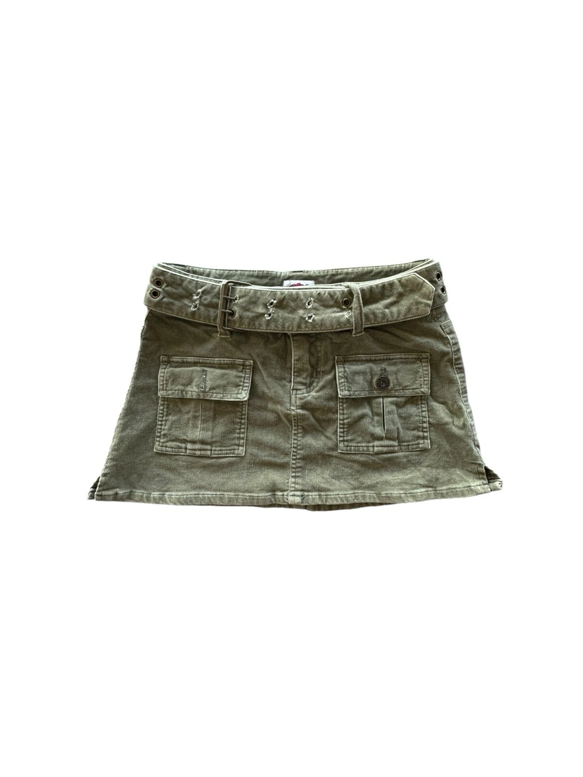 Vintage Y2k Minimal Green Belted Skirt Size 1