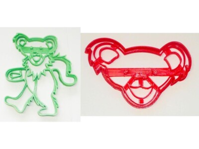 DANCING TEDDY BEAR FULL BODY AND FACE MUSIC SET OF 2 COOKIE CUTTERS USA PR1439