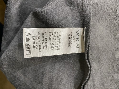 Size L Vocal Gray Camisole with Bling. Feels Like Suede, Washable - Picture 8 of 8