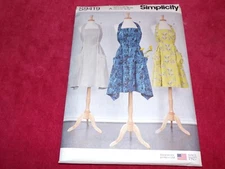🌷 SIMPLICITY #S9419 - LADIES PRETTY  ( 3 STYLE ) HALTER APRON PATTERN  XS-XL FF