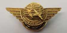 UNITED AIRLINES WINGS VINTAGE SCREW BACK PIN 100,000 MILES