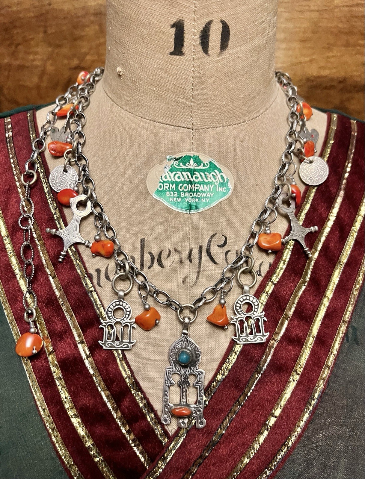 Gates of paradise berber Tuareg pendants, vintage coins & zinders Rolo Necklace.