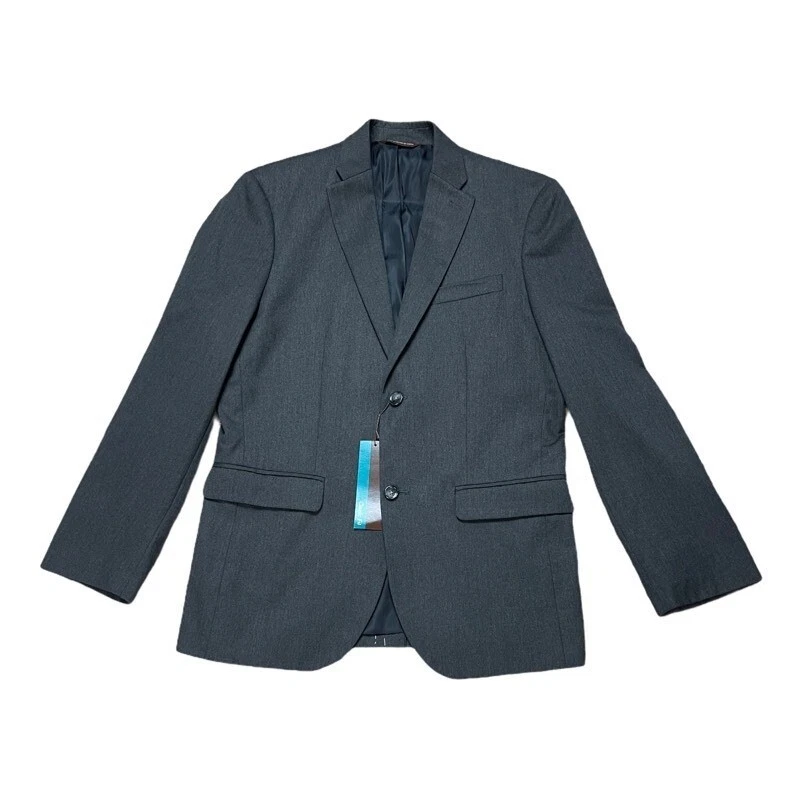 Perry Ellis Classic Fit Blazer Charcoal Gray Two Button Jacket Mens 38 REG