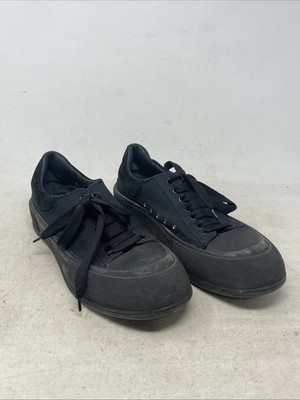 Alexander McQueen Deck Skate Plimsoll Lace-Up Men s Sneakers Triple Black (M5)