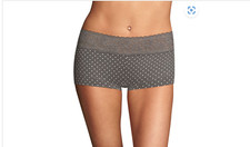Maidenform Women's Cotton Dream Boyshort with Lace Gray Size M 0943