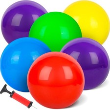 6PCS Playground Balls, 8.5 Inches Inflatable Kickball Dodgeballs for and Todd...