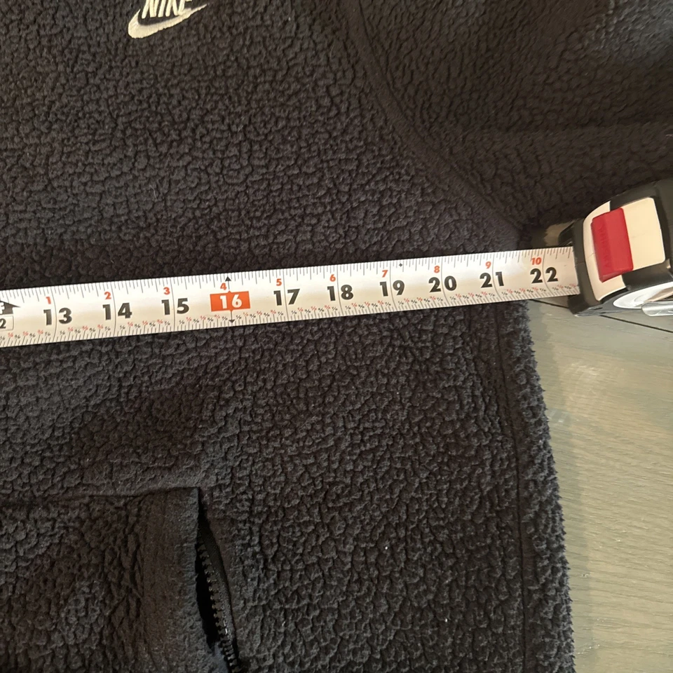 Nike Black Sherpa Fleece Hoodie Men’s Medium | Teddy Pullover Swoosh Logo Cozy - Image 4 of 4
