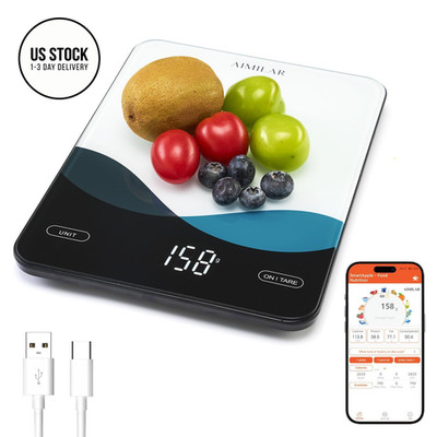 AIMILAR Bluetooth Kitchen Scale 6.42 x 8.78 x 0.71 inches, Multicolored 