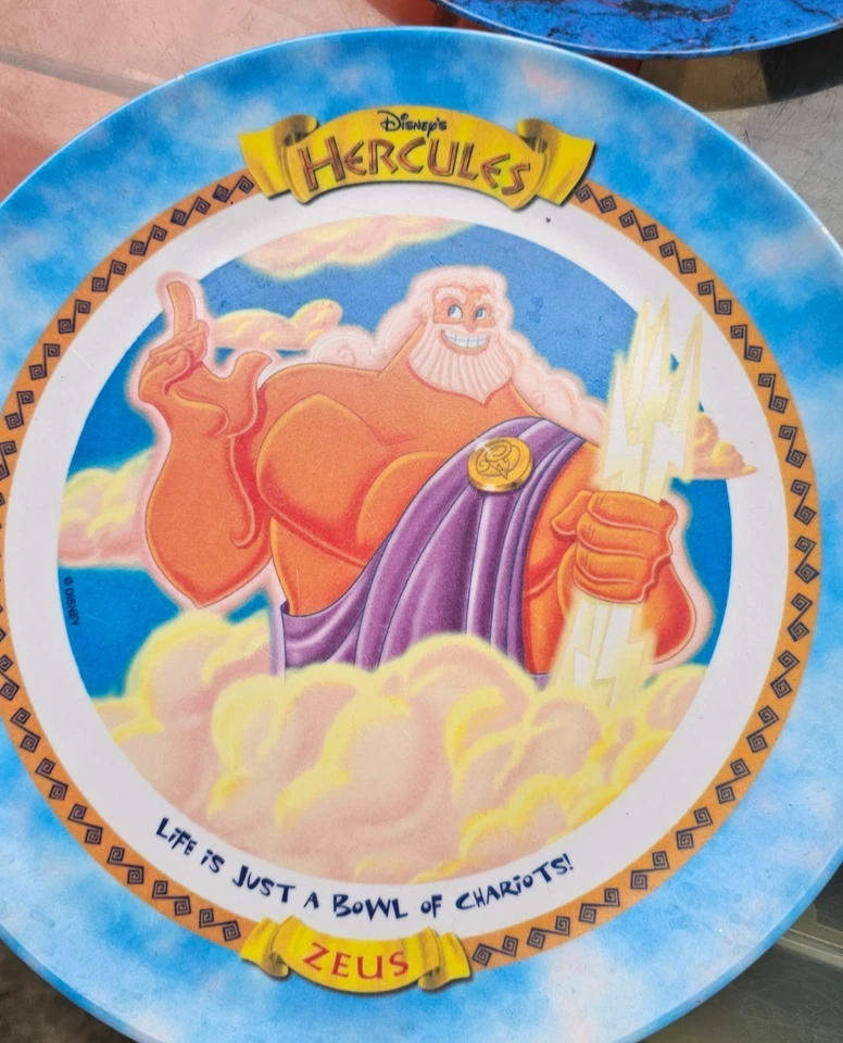 McDonald's ⭐️Disney Hercules Plates⭐️ Set Of 4 TheMuses, Zeus, Pegasus, & Phil - Image 4 of 4