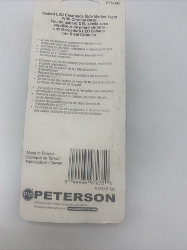 Peterson V178XR Red 6-5/8" Piranha LED Clearance Side Marker Light Kit 4-Diode - Picture 4 of 6