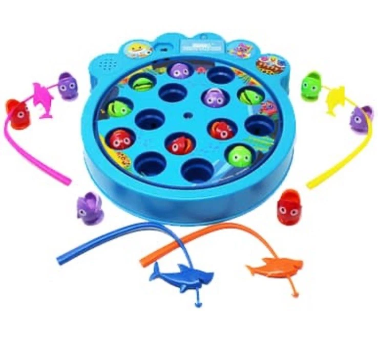 “Baby Shark Let’s Go Hunt Fishing Game – Musical Spinning Fish Toy with Poles, - Image 4 of 4
